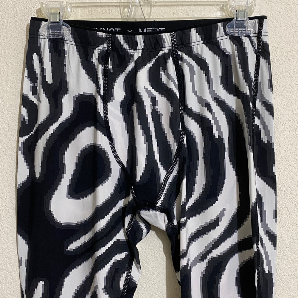 NWOT MR TURK x 2(X)IST Zebra-print Light-weight Stretch Leggings Men's Size M